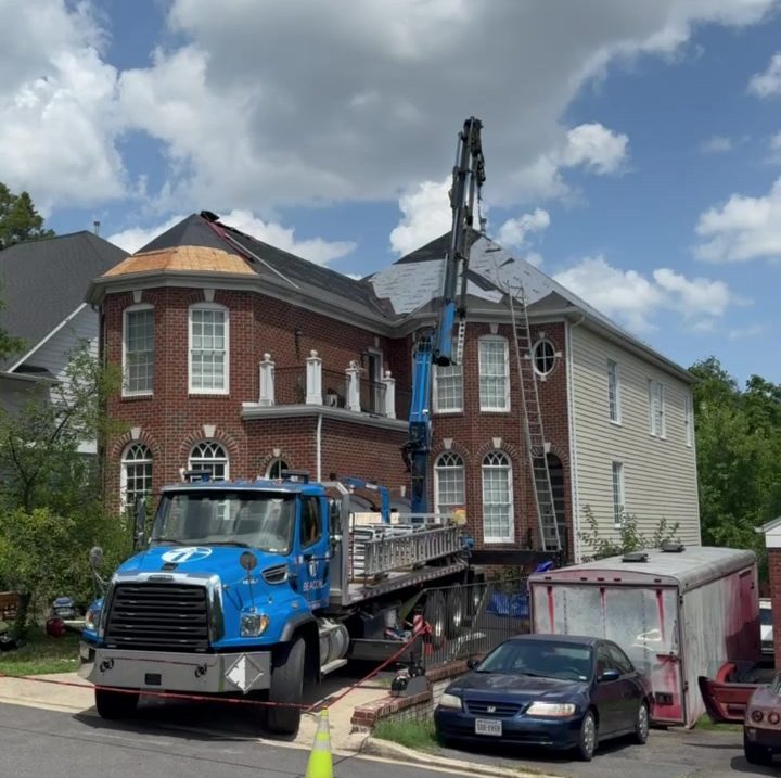 Roof replacement in progress